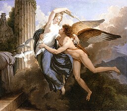 La Réunion d'Amour et Psyché, 1789-1792, huile sur panneau, 35 × 40 cm, musée d'Art du comté de Los Angeles.