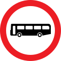 Buses prohibited. This sign may additionally display an exception plate (for example: 'Except for access')