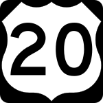 Straßenschild des U.S. Highways 20