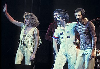 The four members of The Who in 1975 – Roger Daltrey, John Entwistle, Keith Moon and Pete Townshend