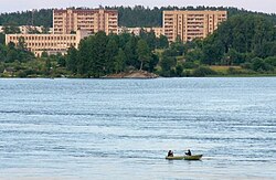 Panorama of Kamennogorsk across the Vuoksi River