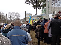 Crowd at the church for his funeral