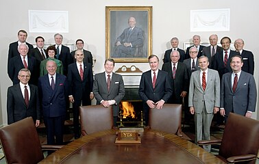 The Reagan Cabinet in 1989.