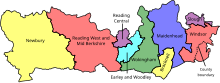 Map of parliamentary constituencies in Berkshire from 2024