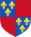 Arms of d'Albret from Coat of arms of Charles dAlbret. In 1389 Charles d'Albret, comte de Dreux, was allowed by his maternal cousin the king Charles VI in 1389 to quarter his arms (Gules plain) with those of France (see Heraldica, Azure 3 Fleurs-de-Lis Or, Augmentations of Honor). The lineage became extinct in 1676.