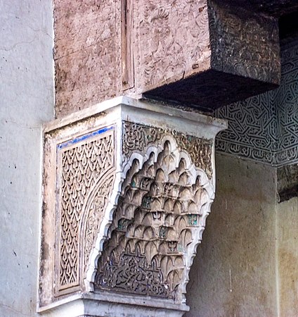 Console in chiseled and polychrome plaster