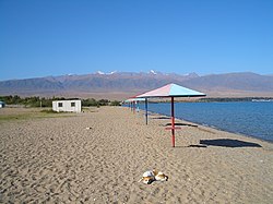 On the beach in Kosh-Köl