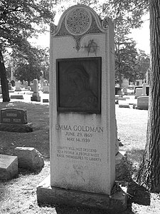 Emma Goldmans grave in German Waldheim Cemetery