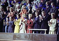 Ford and others applaud in the gallery during the 1977 State of the Union Address on January 12, 1977.