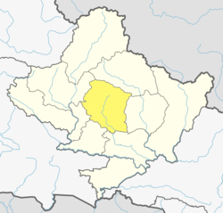 Location of Kaski (dark yellow) in Gandaki Pradesh