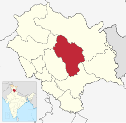 Location of कुल्लु district in हिमाचलप्रदेशः