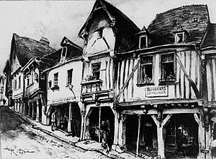 Fougères : la rue de la Pinterie (vers 1900).