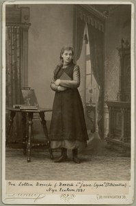 Lotten Dorsch in the title role of Jane Eyre at Nya Teatern in 1881.