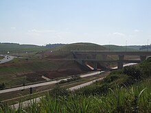 A three-level interchange between the N2 national freeway and the M65 main road