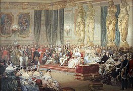 Réception de Napoléon III dans la salle des Maréchaux.