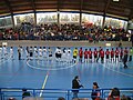 Interno del Palasport durante un incontro di Calcio a 5