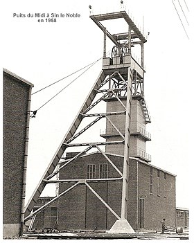 La fosse Puits du Midi en 1958.