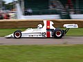 Hill's Embassy-liveried Shadow DN1 being tested at Goodwood
