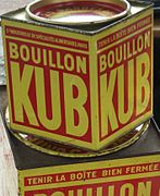 A bouillon cube tin can