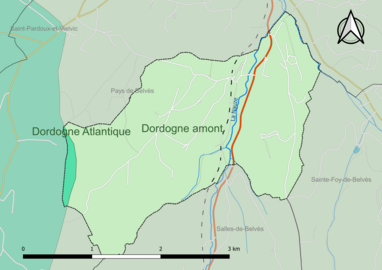 Carte en couleur présentant le(s) SAGE couvrant le territoire communal