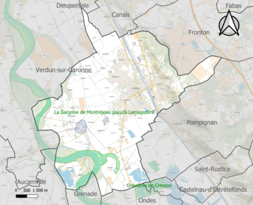 Carte de la ZNIEFF de type 1 sur la commune.