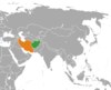 Location map for Afghanistan and Iran.