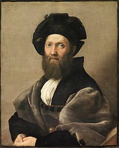 拉斐爾《巴爾達薩雷·卡斯蒂廖內肖像》，1514-1515年。