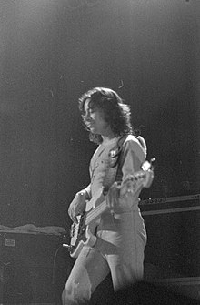 Passarelli playing bass with Joe Walsh in 1973