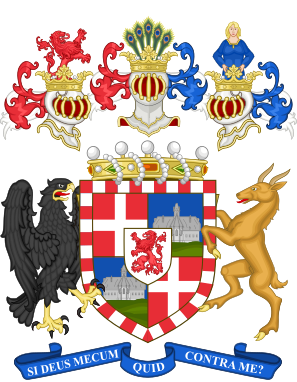 Arms of the Barons of Brandhofen granted to Anna Plochl and her descendants in 1834