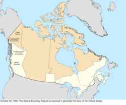 Map of the change to Canada on October 20, 1903