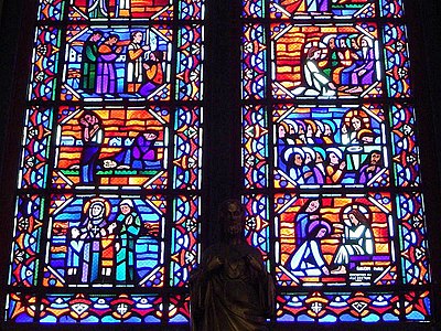 Stained glass windows by Jean Gaudin (1932–1934), Amiens Cathedral, Amiens, France