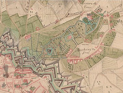 La chaude rivière sur plan de 1717