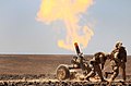 U.S. Marines firing a 120 mm shell from a 2R2M mortar