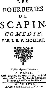 מולייר, תעלולי סקפן, הוצאת פייר לה מונייה, 1680