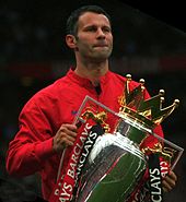 Ryan Giggs holding the Premier League trophy