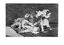 Illustration en noir est blanc de Goya.