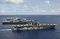 USS America alongside HMS Queen Elizabeth and JS Ise on 24 August 2021