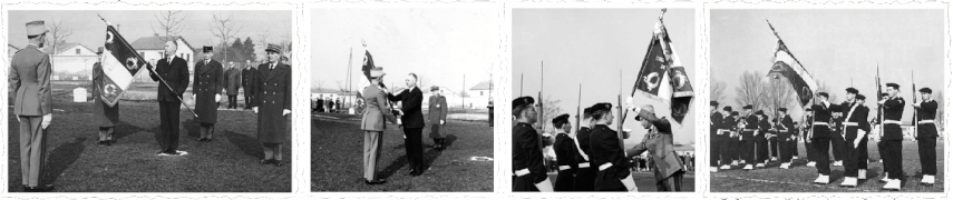 Remise du premier drapeau à l'EETAT par Mr Pierre Messmer.