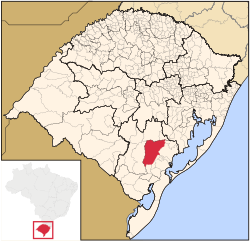Location of Canguçu in Rio Grande do Sul