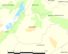 Carte de la commune de Soulaires.