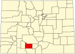State map highlighting Rio Grande County