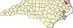 State map highlighting Pasquotank County