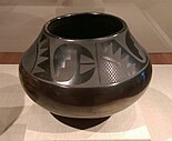 Black-on-black ware pot from San Ildefonso Pueblo