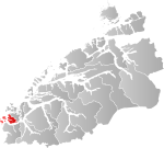 Mapa do condado de Møre og Romsdal com Sande em destaque.