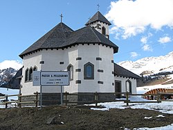 Kápolna a San Pellegrino-hágóban