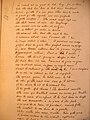 Manuscrit autographe avec une écriture de jeunesse ; texte en vers.