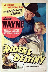 Cartaz de Riders of Destiny, primeiro filme de John Wayne na Monogram