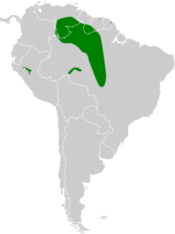 Distribución geográfica de la tangara manchada.