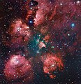 Image 14An image of the Cat's Paw Nebula created combining the work of professional and amateur astronomers. The image is the combination of the 2.2-metre MPG/ESO telescope of the La Silla Observatory in Chile and a 0.4-meter amateur telescope. (from Amateur astronomy)