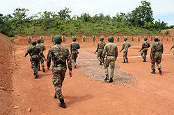 Beninese Army soldiers on range at Bembèrèkè